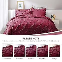 JOLLYVOGUE Dark Red Twin Size Comforter Sets 5