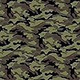 Camouflage Camo Print 100% Cotton Fabric Material by The Yard for Sewing, by David Textiles, 44 Inches Wide