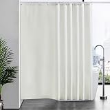 Furlinic Beige Shower Curtain 96x78 in Mould Proof Waterproof Polyester 16 Hooks