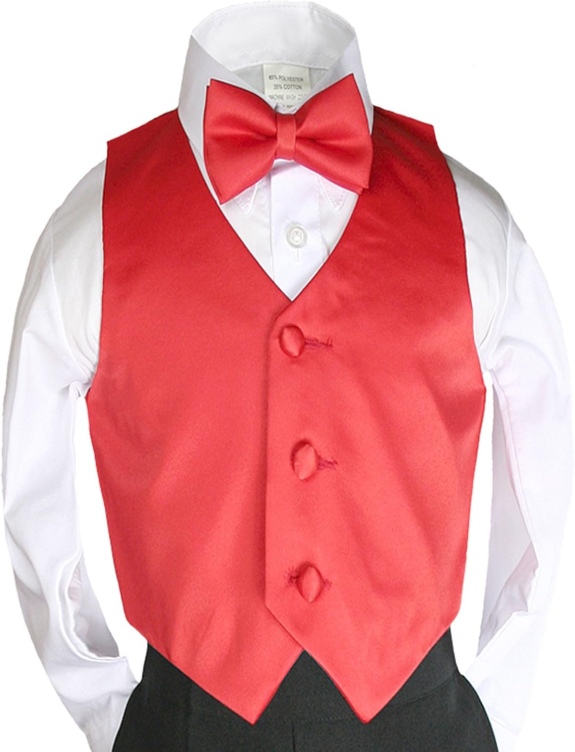 2pc Red Bow Tie Vest Set Boy Wedding Party Graduation
