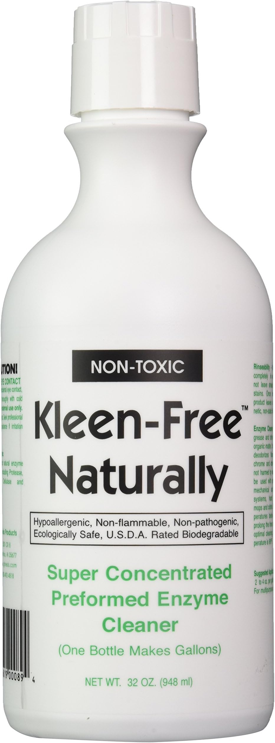 Kleen Free Naturally,Natural Enzymes, NonToxic, Organic, USDA