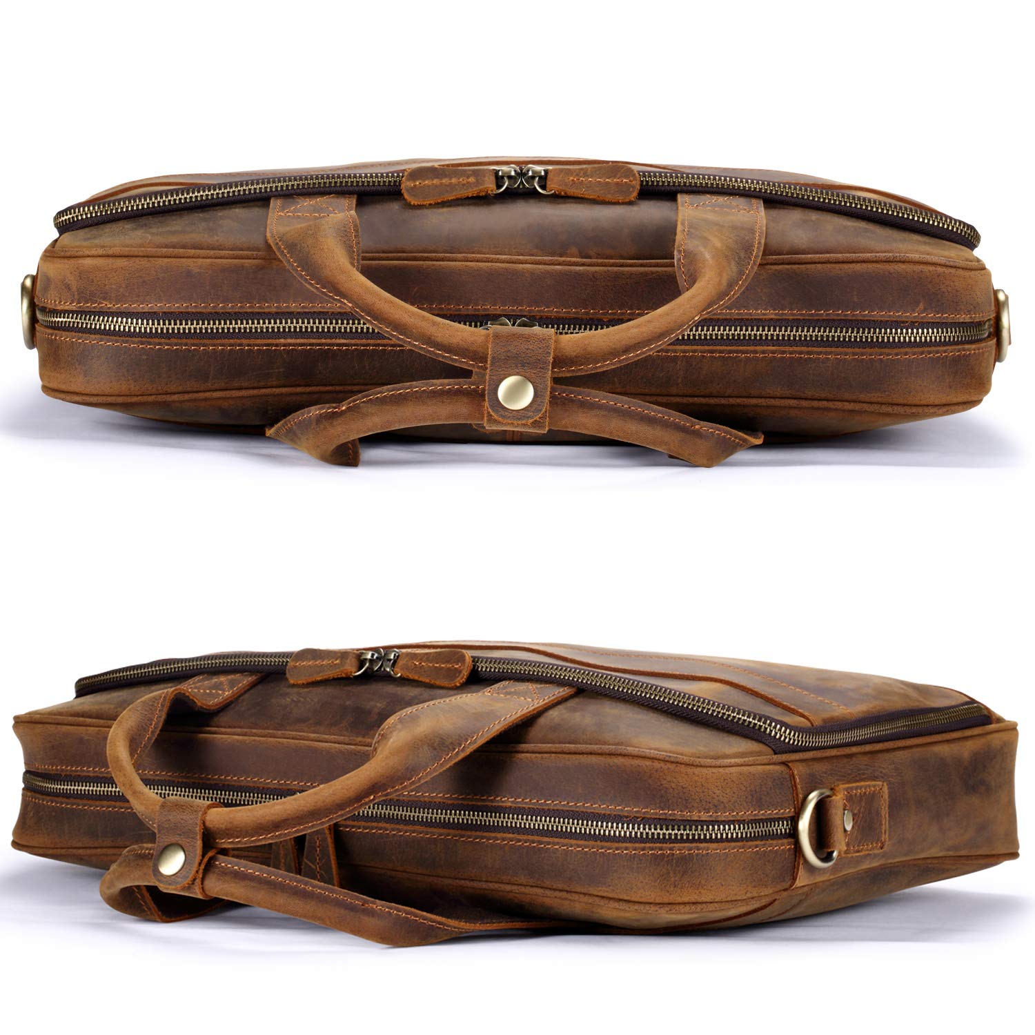 MB0059L Jack&Chris Mens Genuine Leather Briefcase Messenger Bag