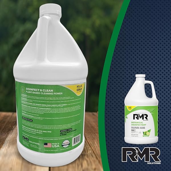 RMR BRANDS BOTANICAL DISINFECTANT AND CLEANER, KILLS 99% OF HOUSEHOLD BACTERIA AND VIRUSES, EPA REGISTERED, 1 GALLON