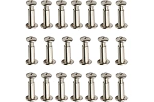 Jutagoss 20Pcs M3 Binding Screws Carbon Steel Screw Binding Screws Posts for Scrapbook Photo Albums Binding and Leather Saddles Purses Belt Repair