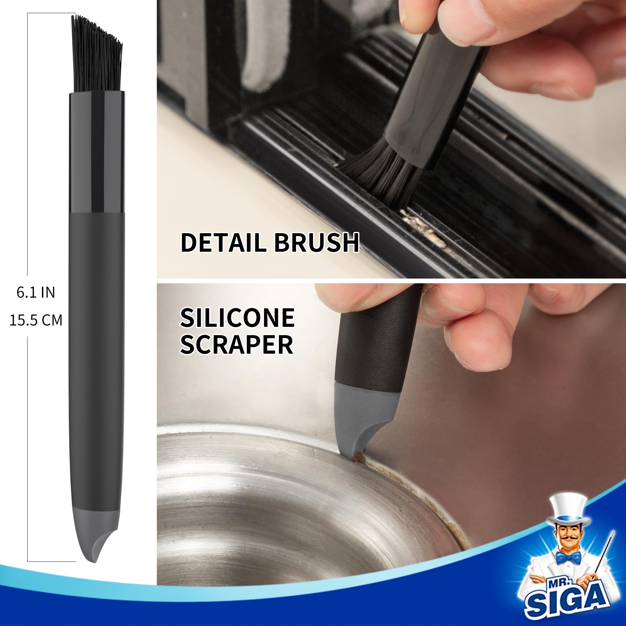 MR.SIGA Grout Brush Set Cleaning Brush for Deep Cleaning for Household, Bathroom, Kitchen, Tiles, Window Frames