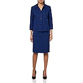 Le Suit Womens Four Button Boxy Blazer & Skirt, 2pc Set
