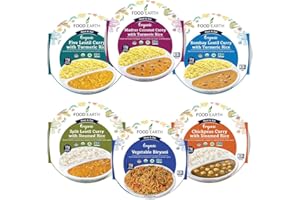 Food Earth Ready to Eat Indian Meals – Six Flavor Variety Pack – Organic, Microwavable, Premade & Quick – Lunch & Dinner Pack (6 Pack)