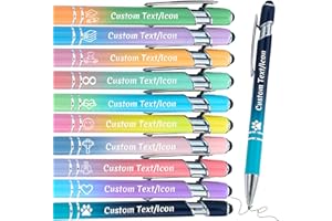 1-1000 Pcs Personalized Pens Bulk, Custom Pen Text Engraving with Stylus Tip Customized Pens with Name & Logo Suitable for Of