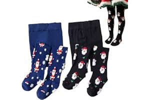 Silkglory Christmas Girls Tights, (2 Pack) Toddler Tights for Girl Baby knit Leggings Pantyhose for Newborn Infant 2-11 Years