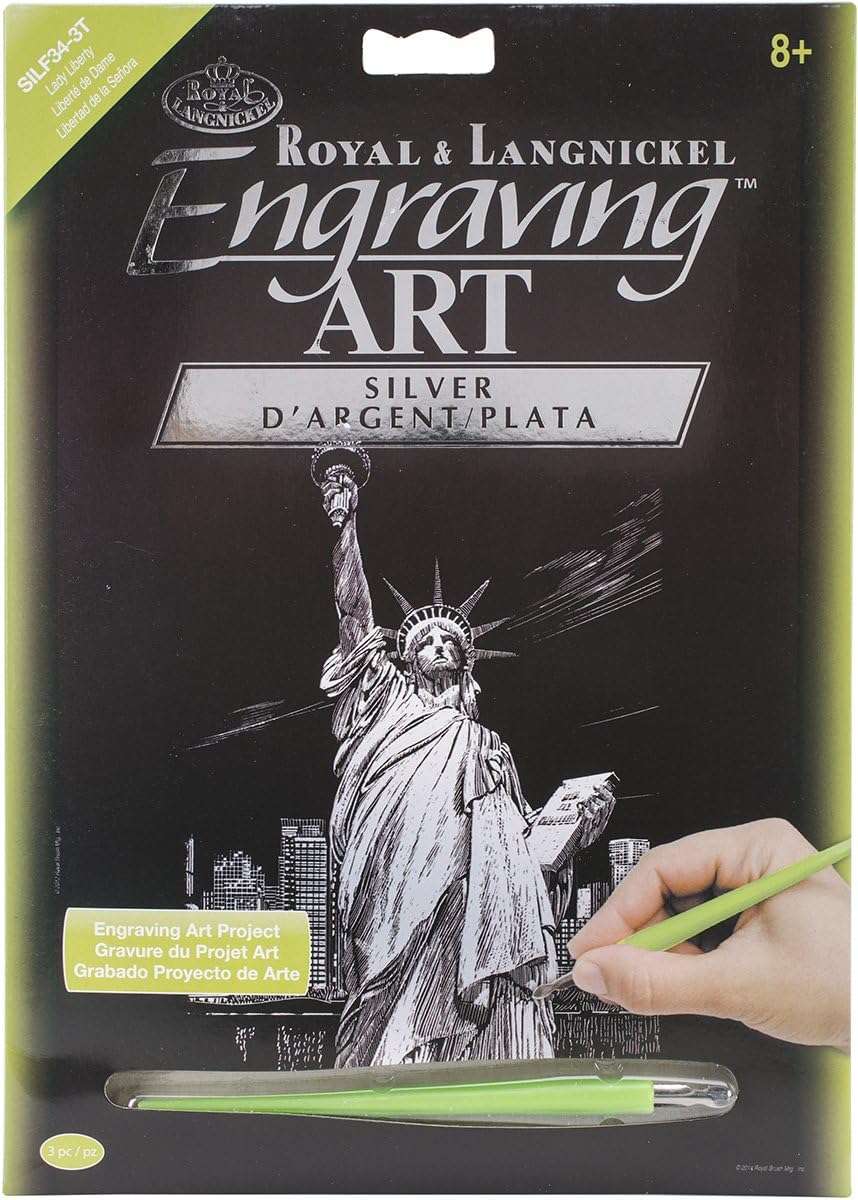 Royal BrushSilver Foil Engraving Art Kit 8"X10"-Lady Liberty