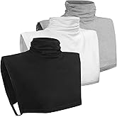 Women's Pleated Fake Turtleneck Dickey Detachable Collar Dickey Half Top Mock Blouse Collar Shirts