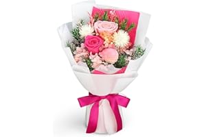 Bloom's Diary Preserved Flowers Bouquet Natural Real Long Lasting Roses and Flowers, Gift Box for Valentine's Day, Mother's Day,Anniversary,Birthday (Pink)