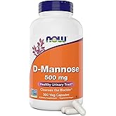 Now D-Mannose 500 mg, 300 Capsules - Vegan, Non GMO Supplement for Women and Men - Supports Healthy Urinary Tract, Cleanses The Bladder