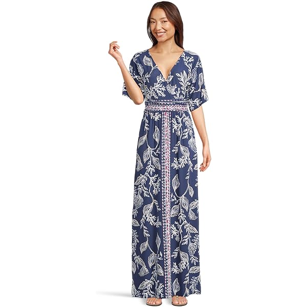 Lilly Pulitzer Womens Parigi Elbow Sleeve Maxi True Navy X Gold Metallic  Rope Stripe Crinkle Knit XS One Size at Amazon Women's Clothing store