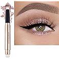 Daeuwiutr Cream Eyeshadow Stick,Nude Pink Smooth Shimmer Pencil，Hypoallergenic Waterproof Long Lasting Glitter Eye Shadow Pen Highlighter Stick ，Multi-Dimensional Eyes Look (Cream shimmer 02#)