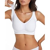 Aubrasen Wireless Bras for Women Full Coverage Supportive Push Up Bra Comfortable Seamless Yoga Friendly Fits 34C-40DD