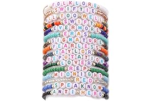 REMEISEN Friendship Bracelet 16 Pack TS Taylor Bracelets Beaded Bracelets Outfits Taylor Outfits Accessories Taylor Concert Outfits Jewelry with a TS Temporary Tattoo Stickers, Bracelets, Lover Fearless 1989 Red Evermore Folklore Bracelet Set Swiftie Outfit
