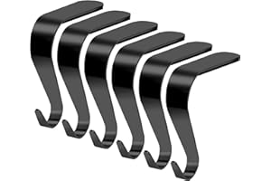 Palonu Christmas Stocking Holders Mantel Stcoking Hangers Metal Hanging Hooks Ornament Hooks Fireplace Hanger Grip for Christmas Decorations (6, Black)