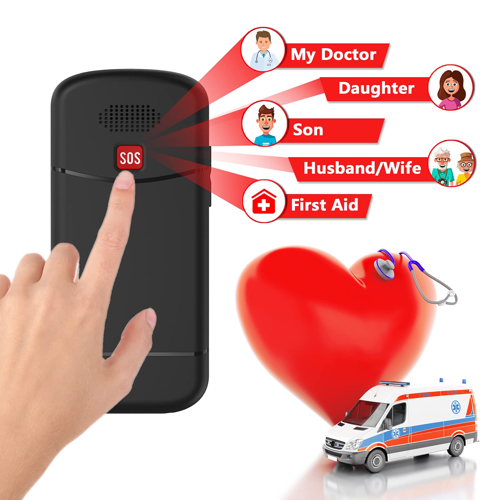 uleway Big Button Mobile Phone for Elderly GSM Unlocked Mobile Phone With SOS Button Speed Dail Torch FM Radio Dual SIM Basic Cell Phone Easy to Use for Seniors (Black)