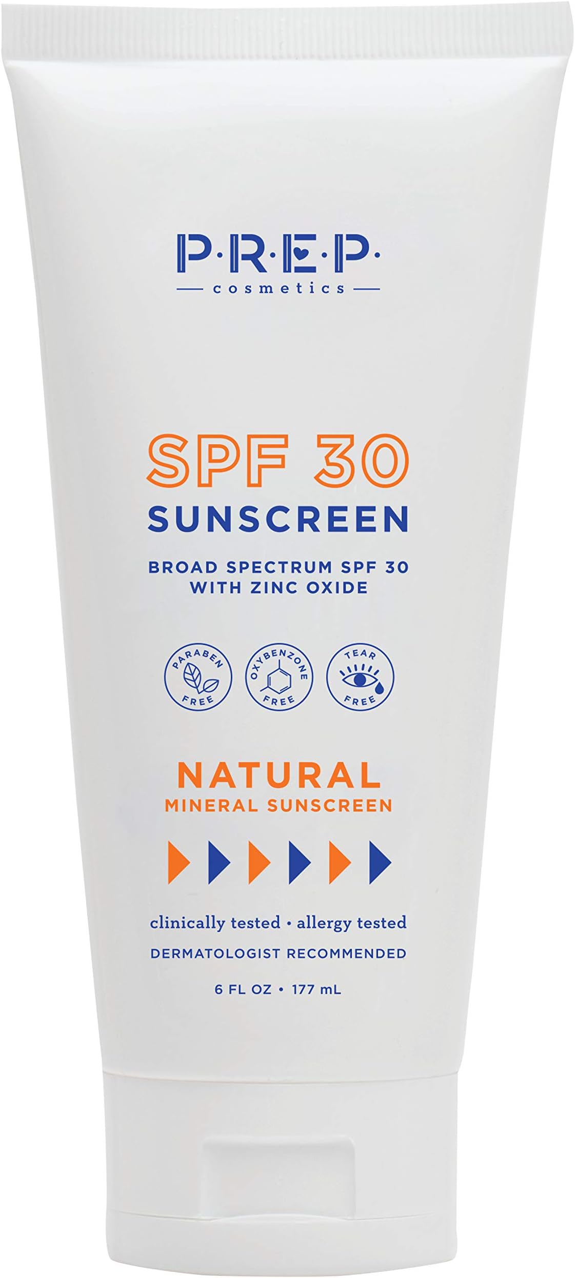 PREP Your Skin SPF 30 Natural Mineral Sunscreen, 6 oz tube