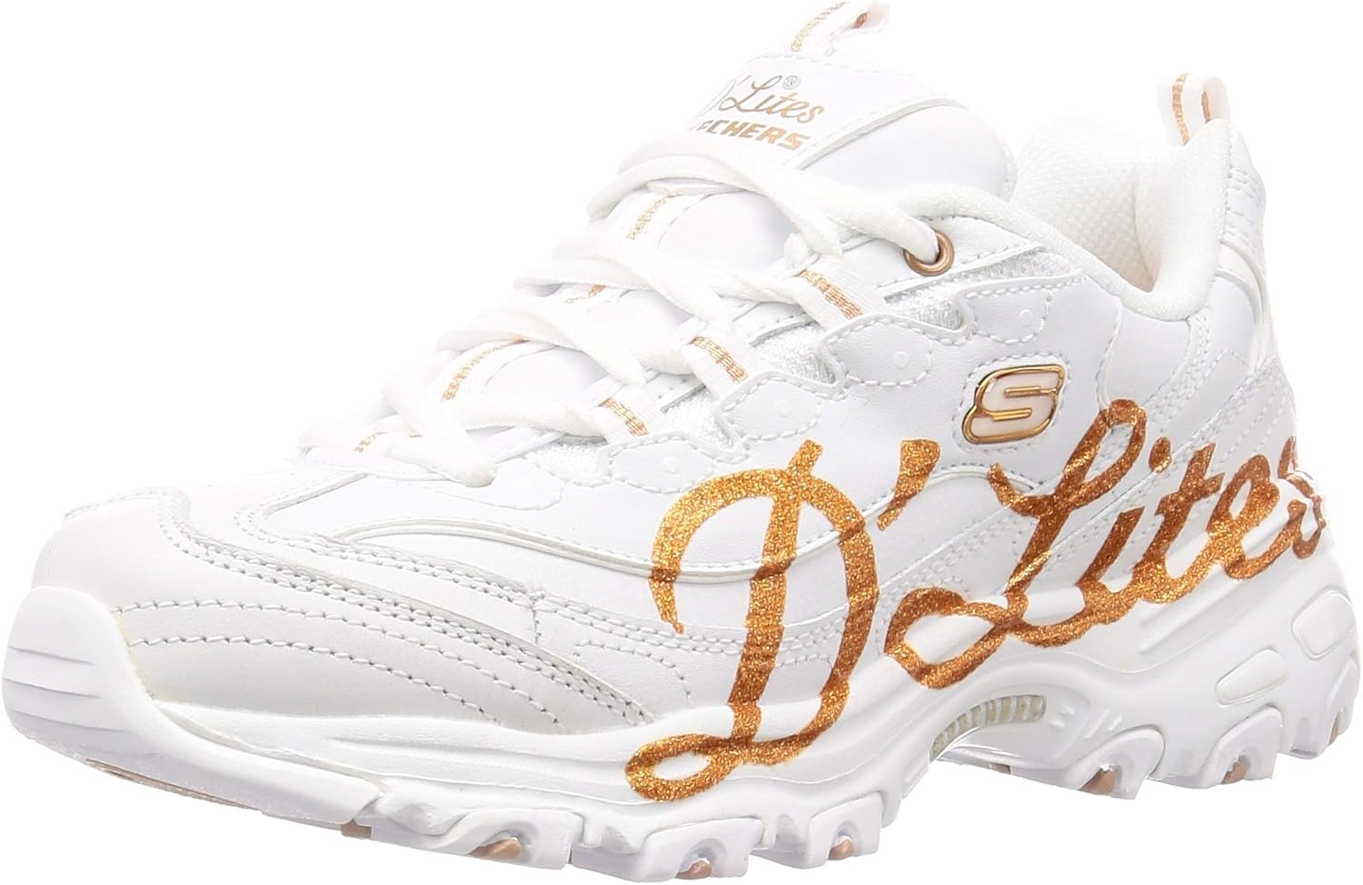 skechers white rose gold