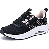 ephiza Women's Walking Shoes with Arch Support Orthotic Sneakers for Plantar Fasciitis Heel and Foot Pain Relief Tennis BlackPeach Size 8.5