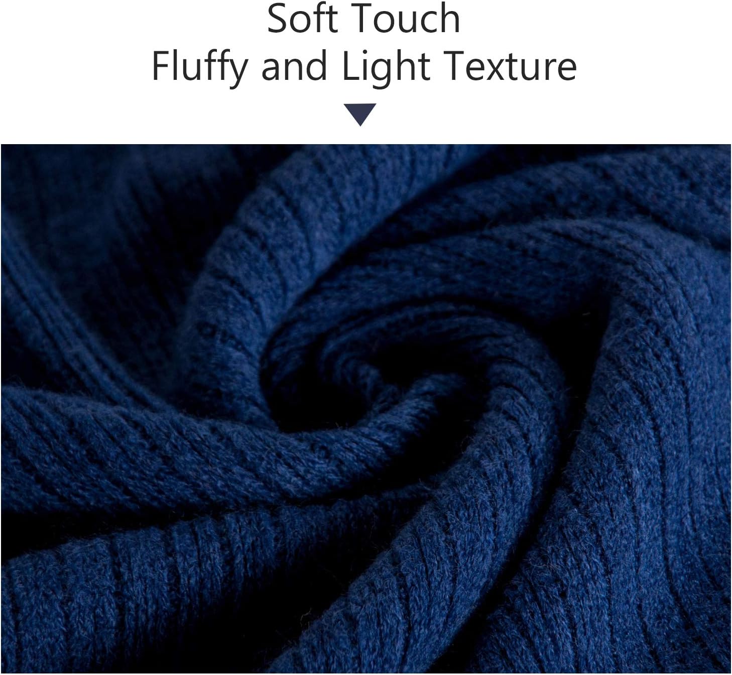 NTBAY Acrylic Knitted Throw Blanket, Lightweight and Soft Cozy Decorative Woven Blanket with 18 cm Tassels for Travel Couch - Image 3