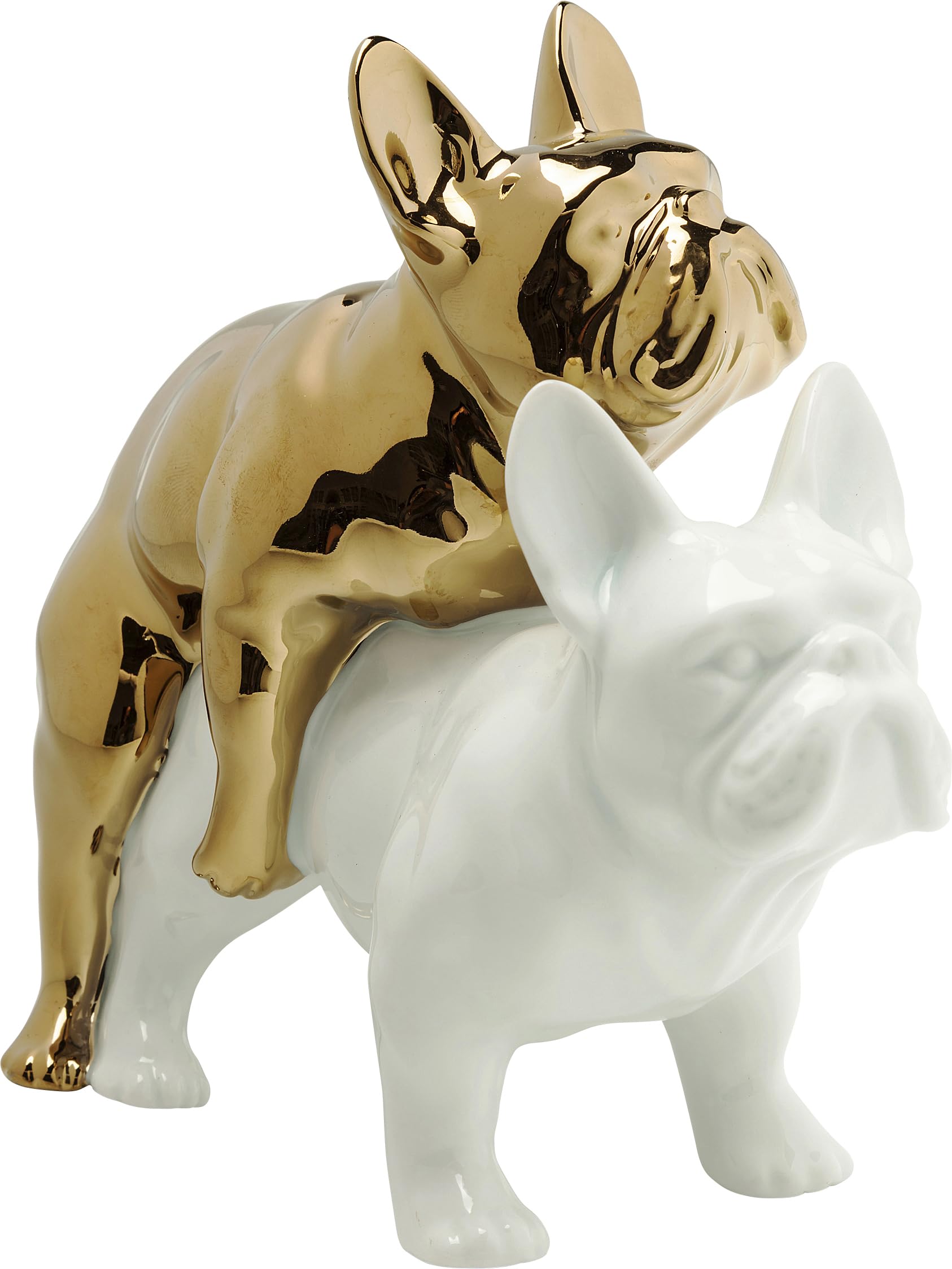 Kare Design Deco Object Love Dogs, Gold/White, Interior Decoration, Animal Figure, Dogs, Giftidea, Accessoires, Porcelain, 17x11x20 cm (H/W/D)