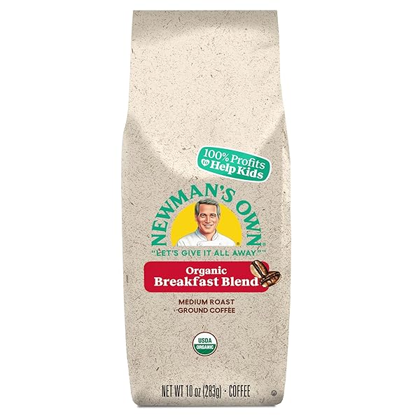 NEWMAN’S OWN ORGANICS BREAKFAST BLEND, GROUND COFFEE, FAIR TRADE CERTIFIED, MEDIUM ROAST, BAGGED 10OZ