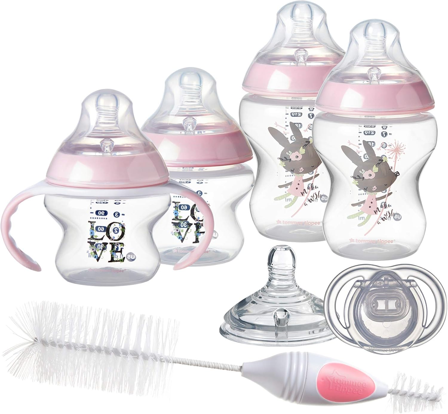 tommee tippee anti colic bottles pink