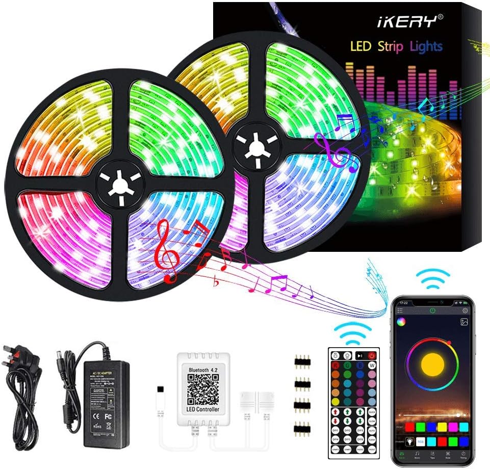 Smart Bluetooth Led Strip Lights 10m APP Control, RGB 5050 Led Strips