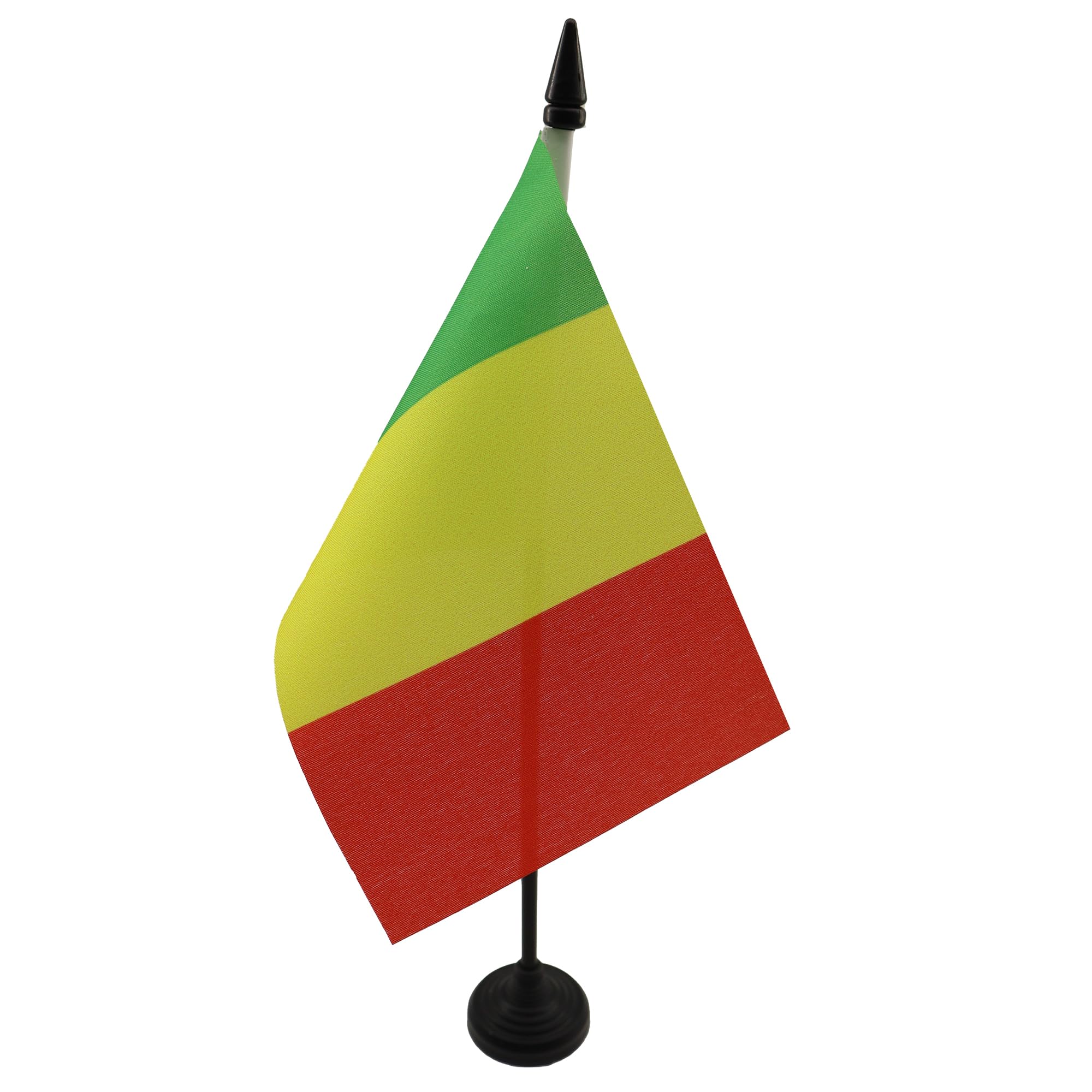 AZ FLAG - Mali Table Flag 4'' x 6'' - Malian Office Mini Banner 100% Polyester 15 x 10 cm - Mini Desk Flag with 10'' Pole and Black Plastic Base