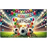 Football-Themed Happy Birthday Party Banner - 71x43 Inches Polyester soccer birthday decorations Soccer Sports Celebration Decoration Ideal for Indoor and Outdoor Events Home Wall Decor