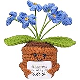 MuMyer Teacher Appreciation Gifts, Positive Crochet Flower Thank You Teacher Gifts with Card Thank You for Helping Me Grow for Teacher's Day Graduation Birthday Gift