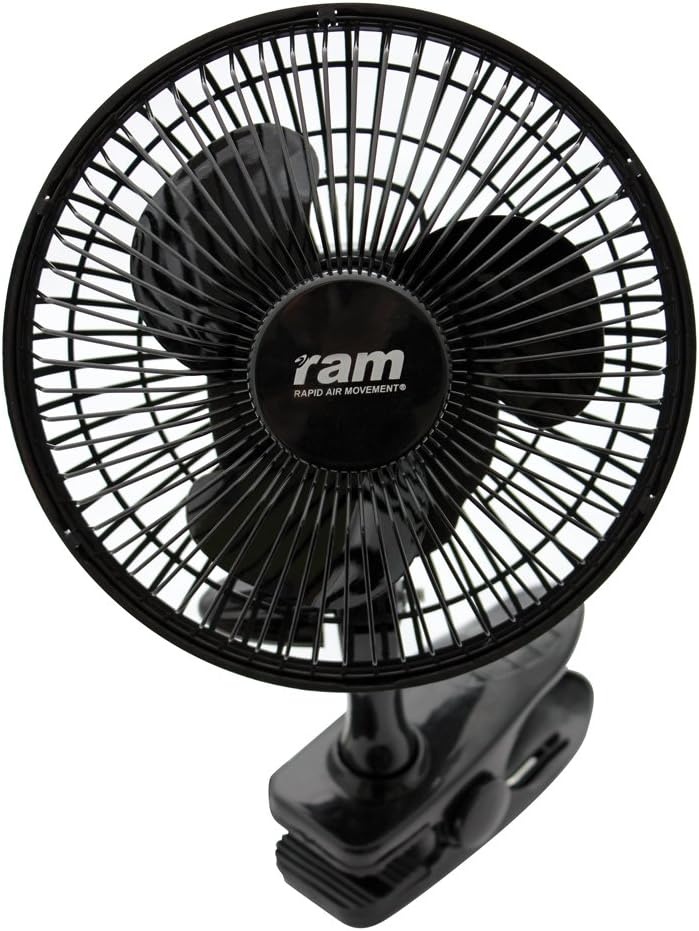 GRIP Oscillating Clip-on Fan 150mm 6" Fan Grow Light Tent Hydroponics Cooling