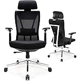 Tribesigns Ergonomic Office Chair, High Back Desk Chair with Metal Backrest, Sponge Lumbar Support, Thick Seat Cushion, 3D Ar