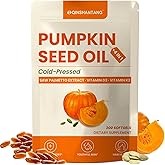 Pumpkin Seed Oil with Saw Palmetto, Vitamin D3 & K2 | 3000 mg Per Serving, Cold Pressed, Essential Fatty Acids & Phytosterols | Supports Healthy Hair, Bladder Comfort & Balance | 300 Non-GMO Softgels