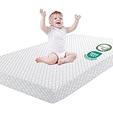 HREVAI Pack and Play Mattress,38x26 High Resilience Dual Sided Memory Foam | with Breathable Non-Slip Bottom Removable Cover,Soft,Pack N Play Mattress