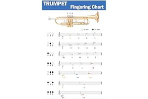 QMG Trumpet Fingering Chart with Color-Coded Notes, Learn Trumpet Technique Suitable for All Levels, Made in the USA