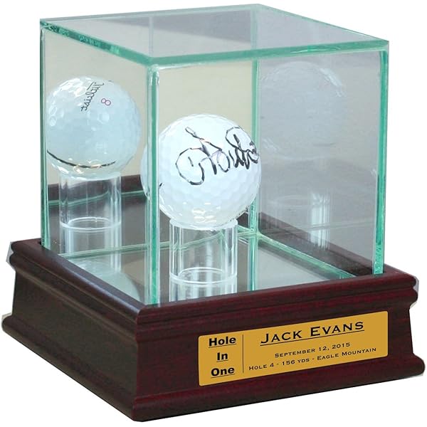 Single Golf Ball Hole in One Glass Display Case Round Dome with