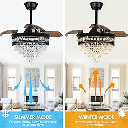 Luxury K9 Crystal Chandelier Fan | Smart Dimmable