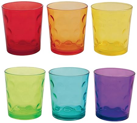 Galileo Casa Alex Set 6 Bicchieri Colorati In Vetro Multicolore