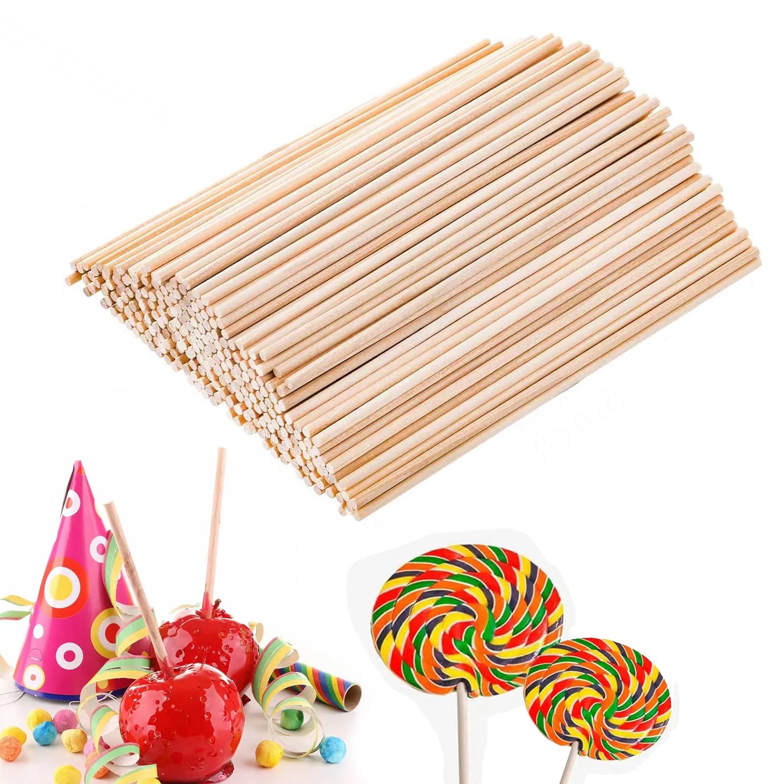 PMELCXD 100 PCS Dowel Rods - Unfinished Natural Wood Dowel Rods -Get Creative Perfect for Crafts and DIY Projects (150mm x 6mm)