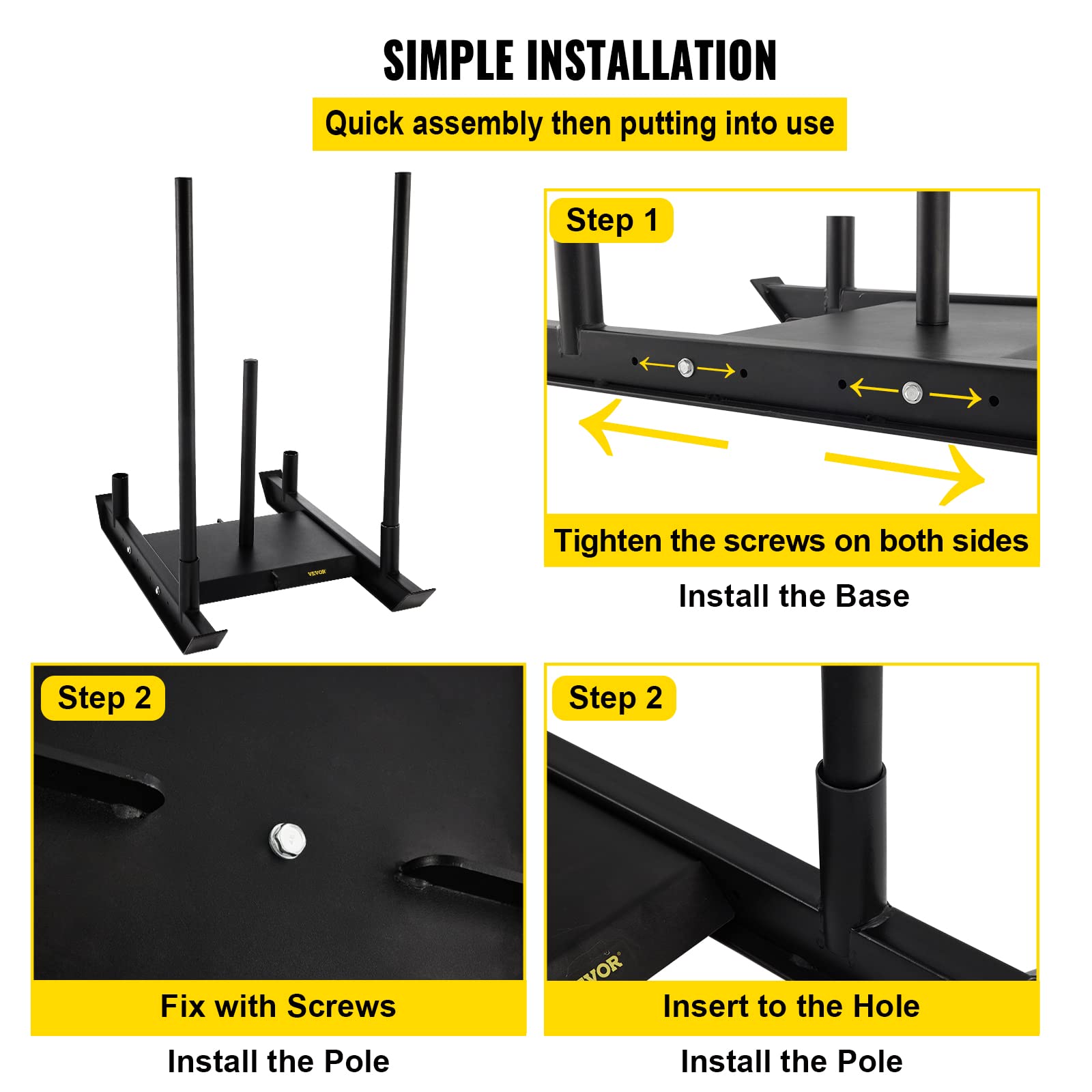 VEVOR Weight Training Pull Sled Fitness Strength Speed Training Sled Steel Power Sled Workout Equipment Jsxqhrrk09a000001v0