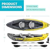 Intex Explorer K2 Kayak Yellow 2-Person Prior Model 400 lb Capacity view 3