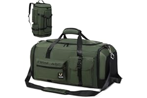 Eslcorri 65L Travel Duffel Bag for Women & Men - 3 in 1 Large Sports Gym Bag with Shoe and Wet Clothes Compartment Multipurpose Weekender Carry On Overnight Backpack for Swimming Yoga Camping Green