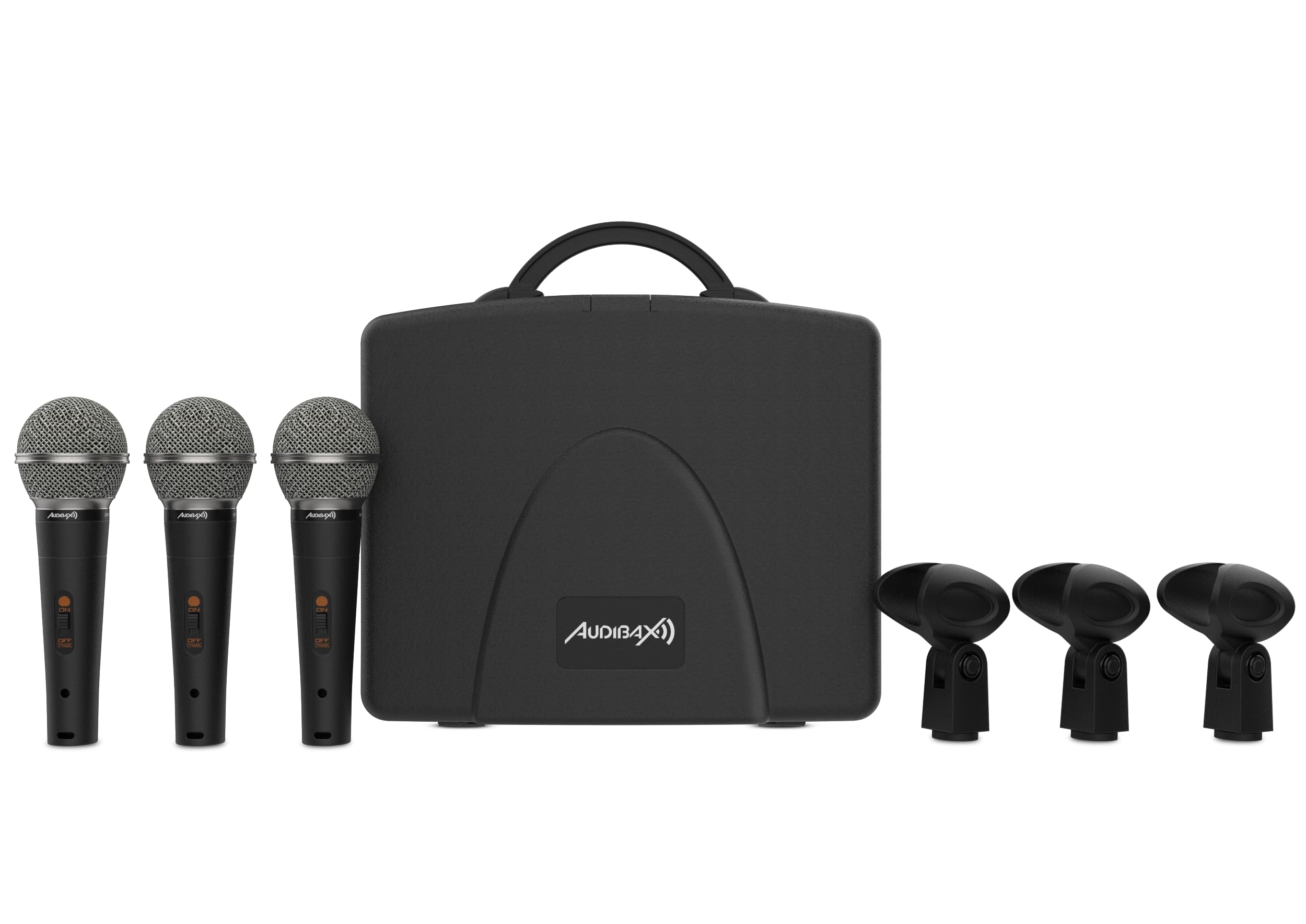 Audibax Tokyo XM1800 Pack Suitcase with 3 Dynamic Microphones + Suitcase + Clips