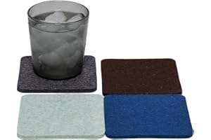 Graf Lantz - Bierfilzl Felt Coasters - Square - 100% Merino Wool - Moisture Wicking - Heat Resistant - Sustainable - Home Decor - Housewarming Gift - 4 Coaster Set - 4" x 4" x 5 mm - Beachside