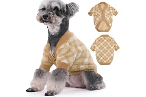 Algudbilt Dog Sweater Small Dog Winter Clothes Cat Knitwear XXS XS S Medium Coat for Small Dogs Boy Girl Dog Jacket Stretchy Puppy Costumes Deluxe Soft Warm Dog Outfit Apparel (Camel, X-Large)