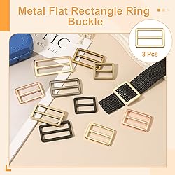 uxcell 8pcs Flat Metal Slide Buckle, 1" Zinc Alloy